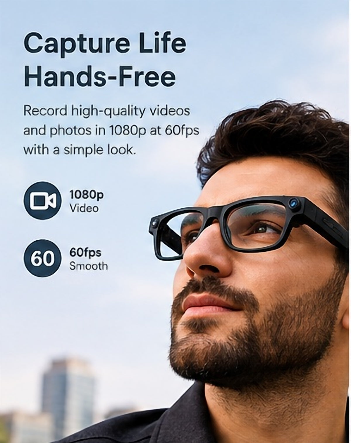 AIM3-G2 AI Smart Glasses – 8MP Camera, AI Assistant & 1080P Video