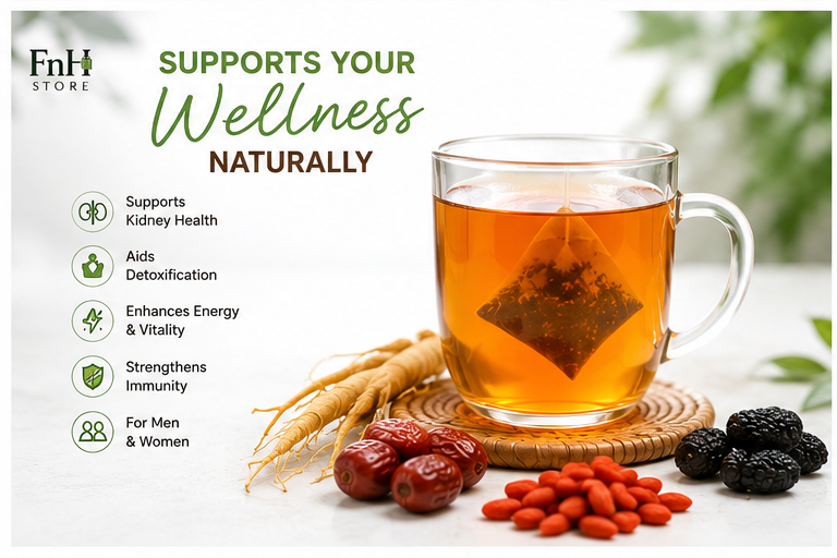 Ginseng Five Treasure Tea | Natural Herbal Tea | 25 Tea Bags