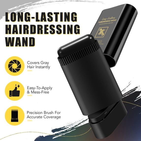 Black Hair Dye Stick for Instant Gray Coverage & Root Touch Up